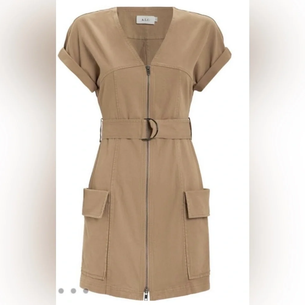 A.L.C. Bellamy twill belted dress, L - Picture 1 of 5